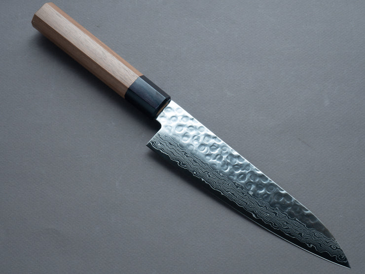 Hitohira - HG - Tsuchime - Damascus - Gyuto - 180mm - Walnut Handle