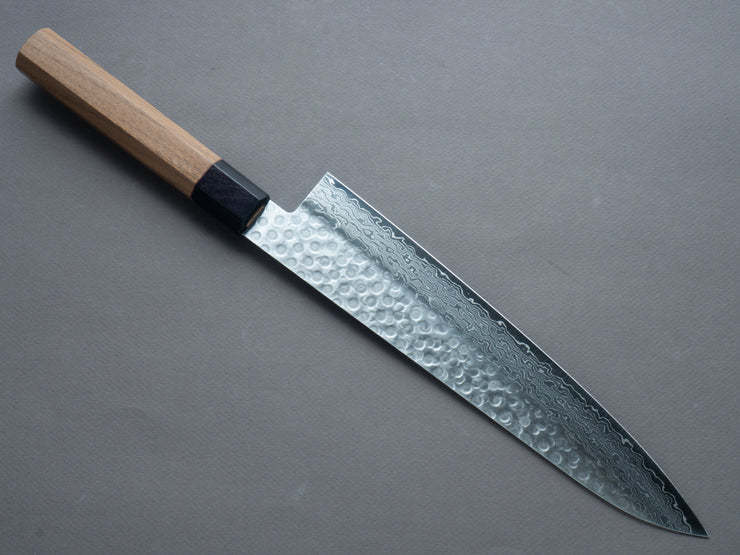 Hitohira - HG - Tsuchime Damascus - Gyuto - 240mm - Walnut Handle