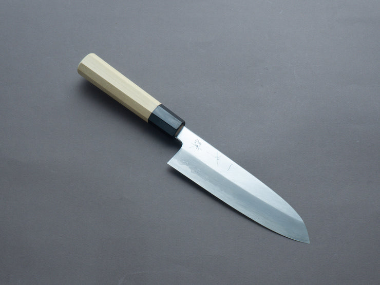 Hitohira - Gorobei x Ren - White #2 - Damascus - 180mm - Santoku - Magnolia Handle