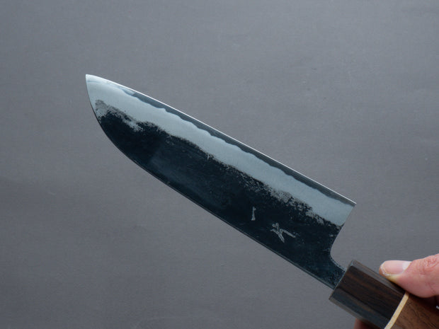 Hitohira - Blue #1 - Kurouchi - Santoku 165mm - Walnut Handle