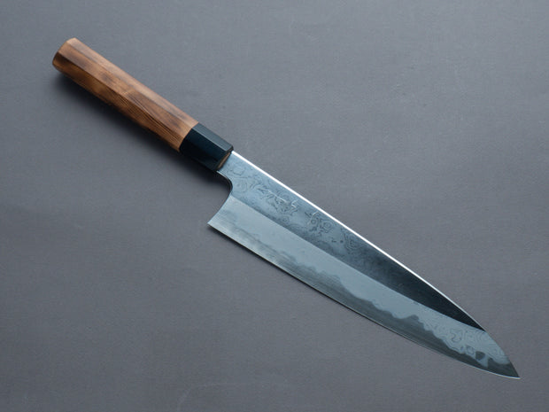 Hitohira - Togashi - White #1 - Damascus - Gyuto - 240mm - Burnt Yakusugi Handle