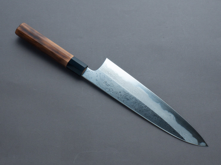 Hitohira - Togashi - White #1 - Damascus - Gyuto - 240mm - Burnt Yakusugi Handle