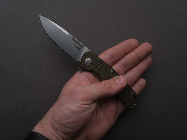 LionSTEEL - Folding Knife - Q4TTRO - Frame Lock - Magnacut - 84mm - Natural Canvas