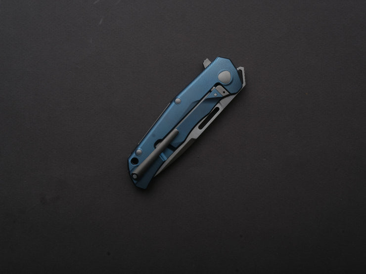 LionSTEEL - Folding Knife - Q4TTRO - Frame Lock - Magnacut - 84mm - Blue Titanium