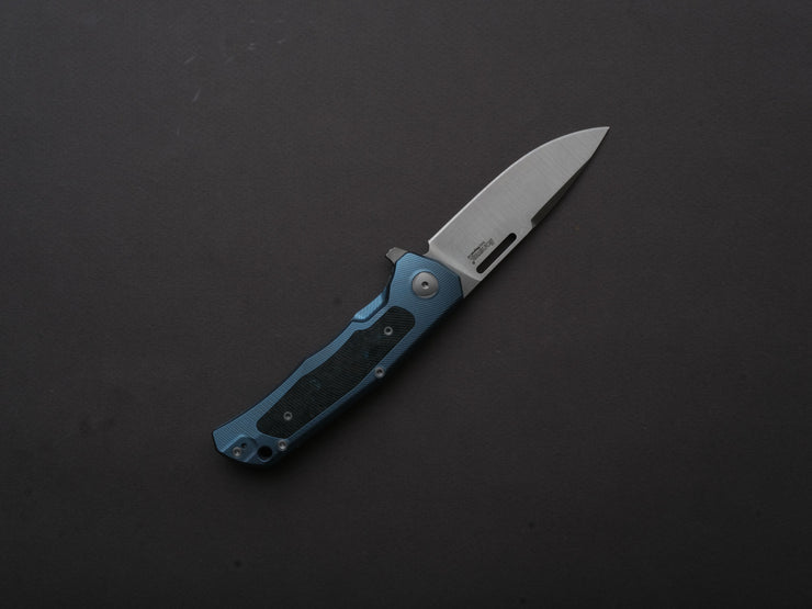 LionSTEEL - Folding Knife - Q4TTRO - Frame Lock - Magnacut - 84mm - Blue Titanium