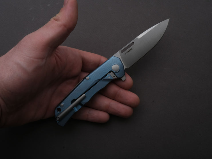 LionSTEEL - Folding Knife - Q4TTRO - Frame Lock - Magnacut - 84mm - Blue Titanium