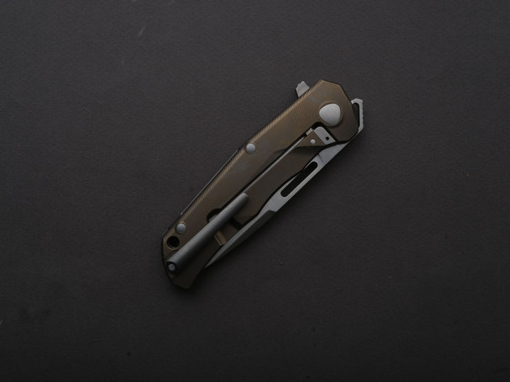 LionSTEEL - Folding Knife - Q4TTRO - Frame Lock - Magnacut - 84mm - Bronze Titanium