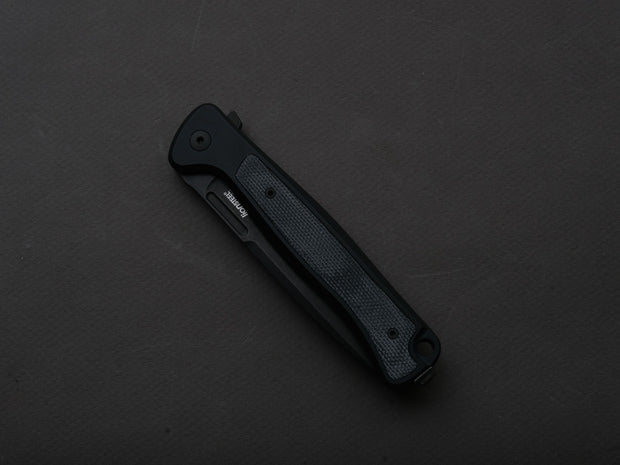 lionSTEEL - SOLID Folding Knife - Frame Lock - Skinny - MagnaCut - 85mm - Black Stonewash - Black Aluminum Handle