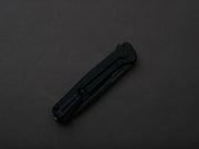 lionSTEEL - SOLID Folding Knife - Frame Lock - Skinny - MagnaCut - 85mm - Black Stonewash - Black Aluminum Handle