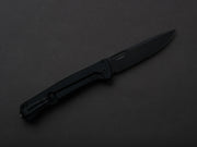 lionSTEEL - SOLID Folding Knife - Frame Lock - Skinny - MagnaCut - 85mm - Black Stonewash - Black Aluminum Handle