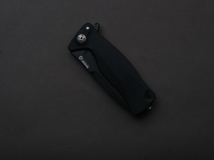lionSTEEL - SOLID Folding Knife - SR11 - Sleipner - 90mm - Black Aluminum - Black Mil Spec