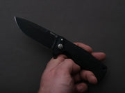 lionSTEEL - SOLID Folding Knife - SR11 - Sleipner - 90mm - Black Aluminum - Black Mil Spec