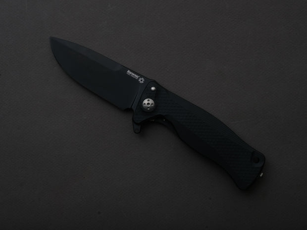lionSTEEL - SOLID Folding Knife - SR11 - Sleipner - 90mm - Black Aluminum - Black Mil Spec