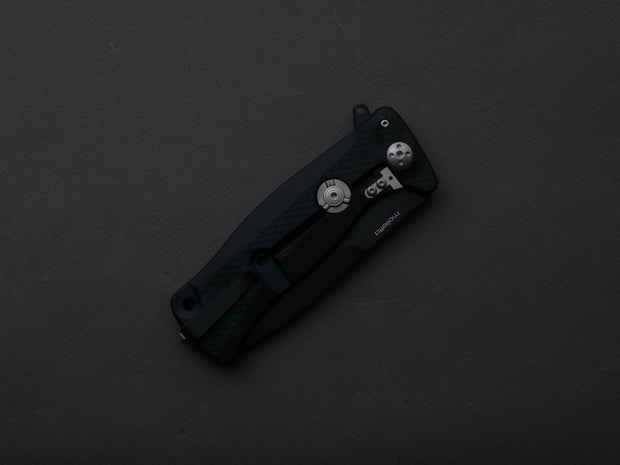 lionSTEEL - SOLID Folding Knife - SR11 - Sleipner - 90mm - Black Aluminum - Black Mil Spec