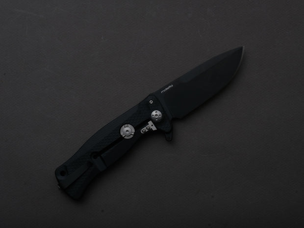 lionSTEEL - SOLID Folding Knife - SR11 - Sleipner - 90mm - Black Aluminum - Black Mil Spec