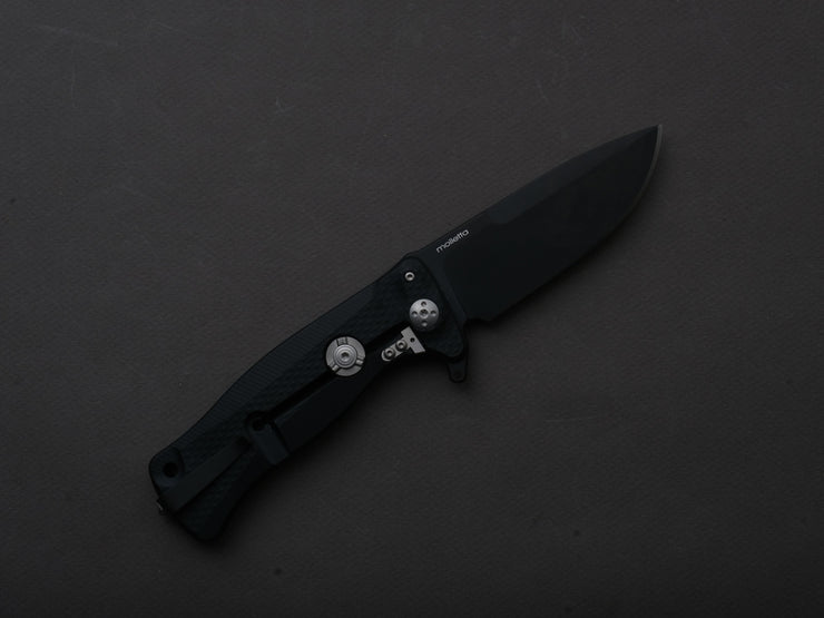 lionSTEEL - SOLID Folding Knife - SR11 - Sleipner - 90mm - Black Aluminum - Black Mil Spec