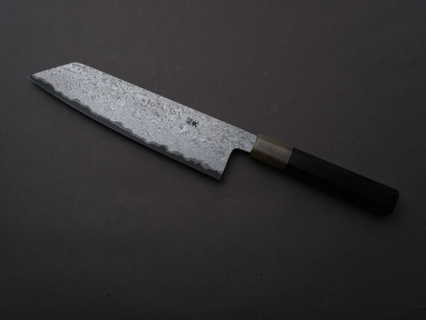 Sakai Kikumori - YOGIRI - Super Blue - Forced Patina - Kiritsuke Gyuto - 225mm - Ebony Handle
