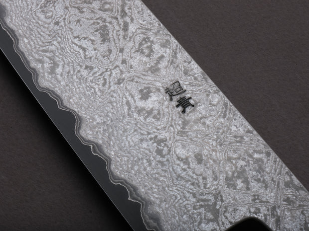 Sakai Kikumori - YOGIRI - Super Blue - Forced Patina - Kiritsuke Gyuto - 225mm - Ebony Handle