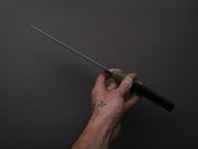 Sakai Kikumori - YOGIRI - Super Blue - Forced Patina - Kiritsuke Gyuto - 225mm - Ebony Handle