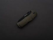 lionSTEEL - SOLID Folding Knife - TM1B - Sleipner - 90mm - Lock Back - Green Micarta Handle - Mil Spec