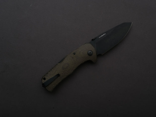 lionSTEEL - SOLID Folding Knife - TM1B - Sleipner - 90mm - Lock Back - Green Micarta Handle - Mil Spec