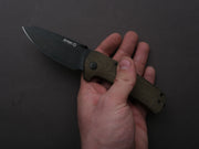 lionSTEEL - SOLID Folding Knife - TM1B - Sleipner - 90mm - Lock Back - Green Micarta Handle - Mil Spec