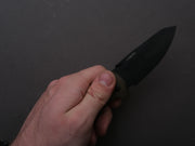 lionSTEEL - SOLID Folding Knife - TM1B - Sleipner - 90mm - Lock Back - Green Micarta Handle - Mil Spec