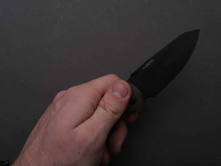 lionSTEEL - SOLID Folding Knife - TM1B - Sleipner - 90mm - Lock Back - Green Micarta Handle - Mil Spec