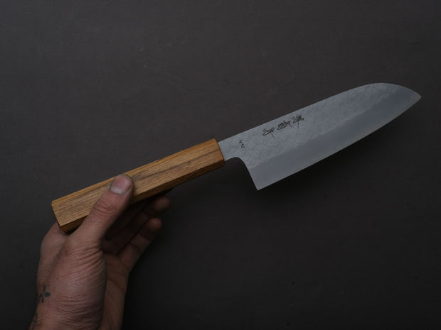 Sakai Kikumori - TS10 - VG10 - Tsuchime - Santoku - 165mm - Oak Handle