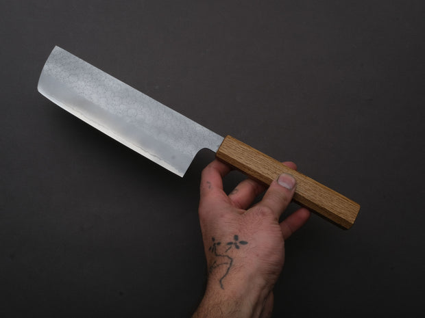 Sakai Kikumori - TS10 - VG10 - Tsuchime - Nakiri - 165mm - Oak Handle