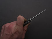 lionSTEEL - Folding Knife - Button Lock - Twain - MagnaCut - 80mm - Titanium Handle w/ Green Canvas Inlay