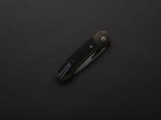 lionSTEEL - Folding Knife - Button Lock - Twain - MagnaCut - 80mm - Bronze Titanium Handle w/ Carbon Fiber Inlay