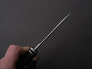 LionSTEEL - FIXED - Acha - M390 - Satin - 107mm - Black Burlap - Leather Sheath