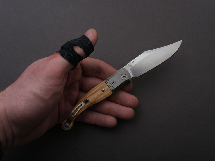lionSTEEL - Folding Knife - GITANO - 85mm - Niolox - Slip Joint - Olive Wood Handle