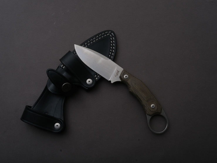 lionSTEEL - Fixed Blade - H2 - M390 - 75mm - Green Micarda - Kydex Sheath