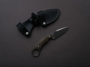 lionSTEEL - Fixed Blade - H2 - M390 - 75mm - Green Micarda - Kydex Sheath