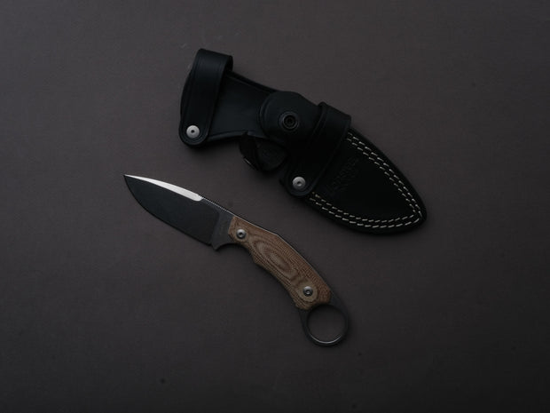 lionSTEEL - Fixed Blade - H2 - M390 - 75mm - Natural Micarda - Kydex Sheath