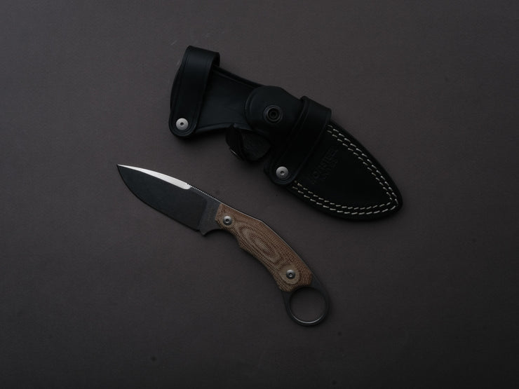 lionSTEEL - Fixed Blade - H2 - M390 - 75mm - Natural Micarda - Kydex Sheath