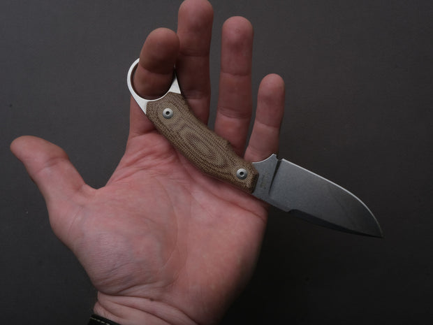 lionSTEEL - Fixed Blade - H2 - M390 - 75mm - Natural Micarda - Kydex Sheath