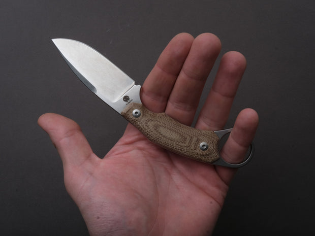 lionSTEEL - Fixed Blade - H2 - M390 - 75mm - Natural Micarda - Kydex Sheath
