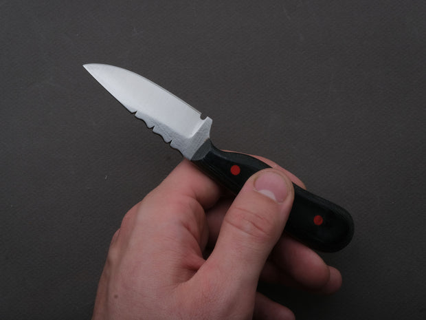 **Jordan Kepler - Fixed Blade - Small Ridge Runner - 80CrV2 - Satin - 2.5" - Black Micarta Handle