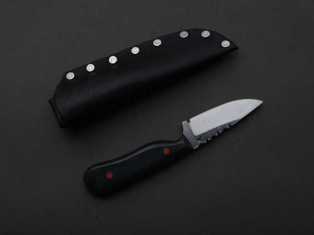 **Jordan Kepler - Fixed Blade - Small Ridge Runner - 80CrV2 - Satin - 2.5" - Black Micarta Handle
