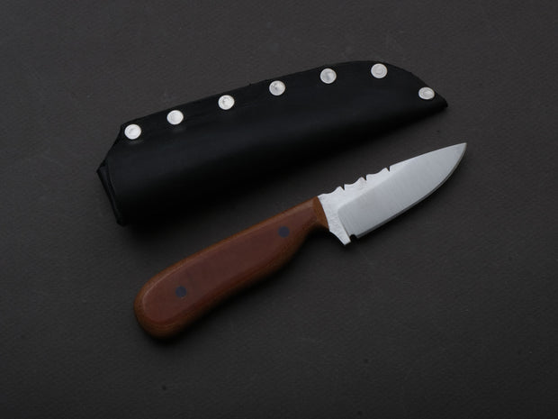 **Jordan Kepler - Fixed Blade - Small Ridge Runner - 80CrV2 - Satin - 2.75" - Brown Micarta Handle
