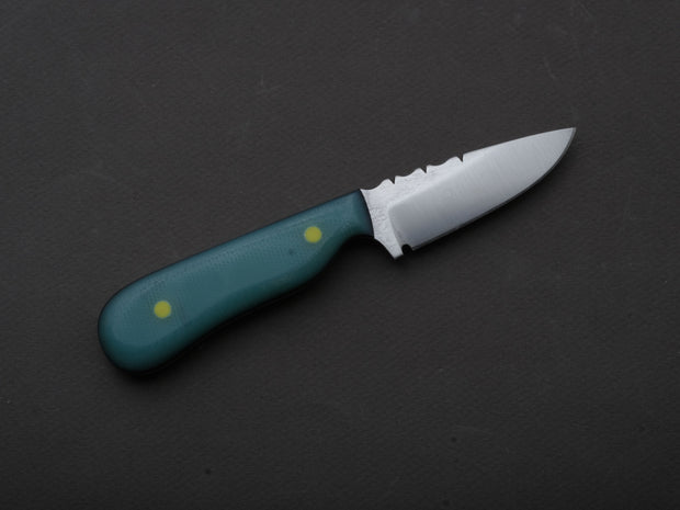 **Jordan Kepler - Fixed Blade - Small Ridge Runner - 80CrV2 - Satin - 2.75" - Turquoise Micarta Handle