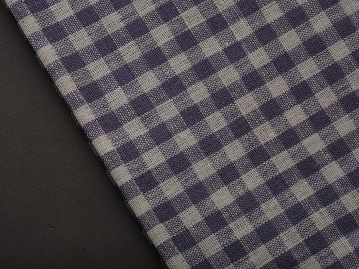 Fog Linen - Linen Kitchen Cloth - "Simone" - Purple + Beige Check