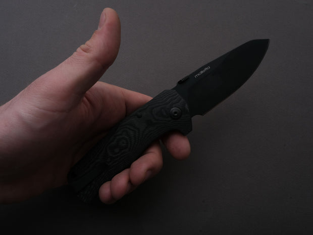 lionSTEEL - SOLID Folding Knife - TM1 - 90mm - Sleipner - Lock Back - Black Micarta - Mil Spec