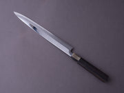Hitohira - Tanaka - Damascus Blue #1 - 270mm Yanagiba - Ebony Handle - Saya - Mirror Polished