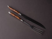 Forge de Laguiole - Carving Set - Satin Stainless - Thuya Handle - Carving Knife & Fork