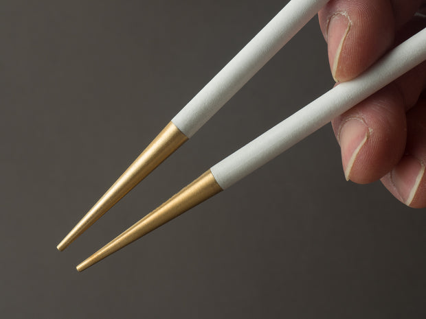BELO INOX - Flatware - NEO - Chopsticks - 24K Gold Plated - White Handle