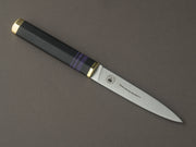 Florentine Kitchen Knives - Steak/Table Knives - Black and Purple Handle w/ Brass - Set of 4